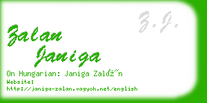 zalan janiga business card